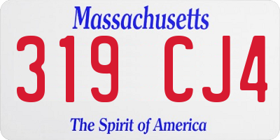 MA license plate 319CJ4