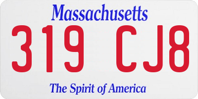 MA license plate 319CJ8