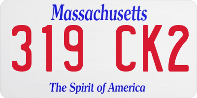 MA license plate 319CK2
