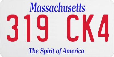MA license plate 319CK4