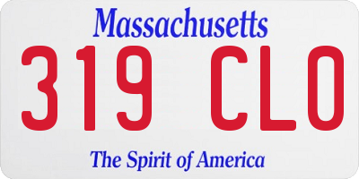 MA license plate 319CL0