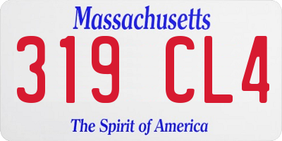 MA license plate 319CL4