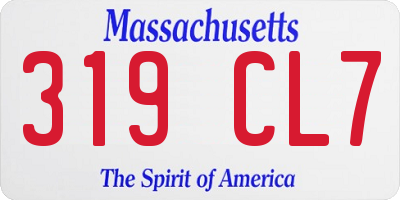 MA license plate 319CL7