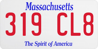 MA license plate 319CL8