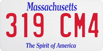 MA license plate 319CM4