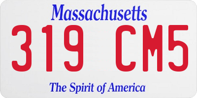 MA license plate 319CM5