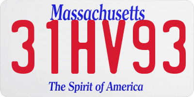 MA license plate 31HV93