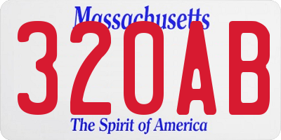 MA license plate 320AB