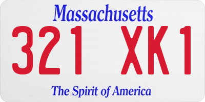 MA license plate 321XK1