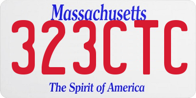 MA license plate 323CTC