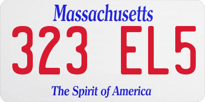 MA license plate 323EL5