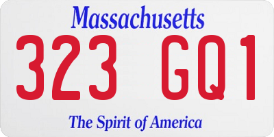 MA license plate 323GQ1