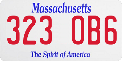 MA license plate 323OB6