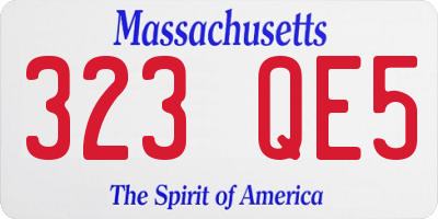 MA license plate 323QE5