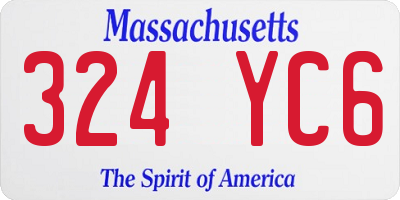 MA license plate 324YC6