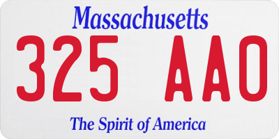 MA license plate 325AA0