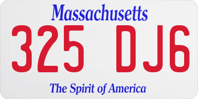 MA license plate 325DJ6