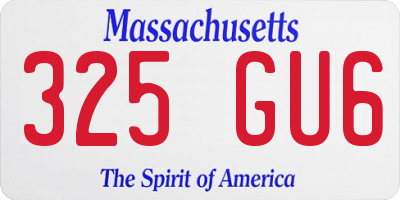 MA license plate 325GU6