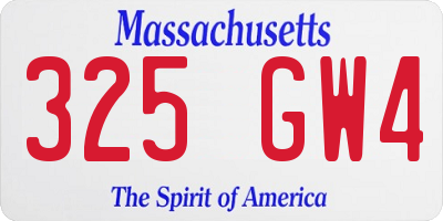 MA license plate 325GW4