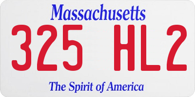MA license plate 325HL2