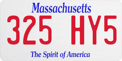 MA license plate 325HY5