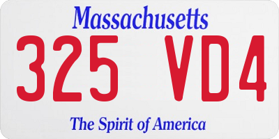 MA license plate 325VD4