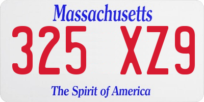 MA license plate 325XZ9