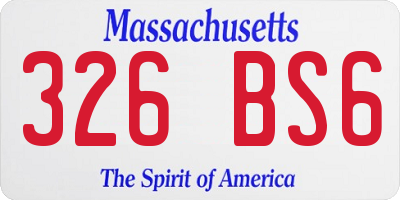 MA license plate 326BS6