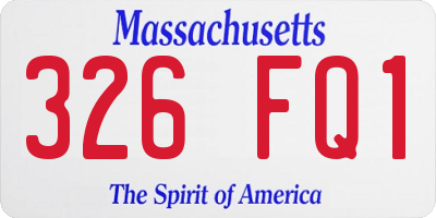 MA license plate 326FQ1