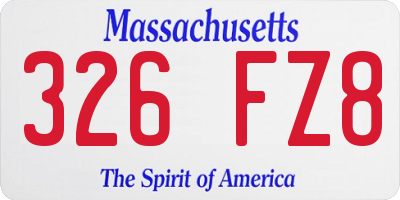 MA license plate 326FZ8