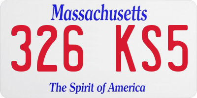 MA license plate 326KS5