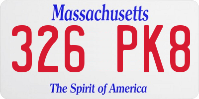 MA license plate 326PK8