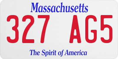 MA license plate 327AG5