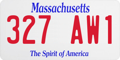 MA license plate 327AW1