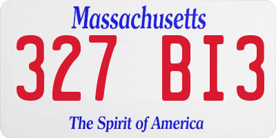 MA license plate 327BI3