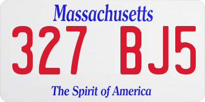 MA license plate 327BJ5