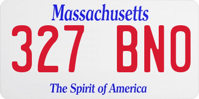 MA license plate 327BN0