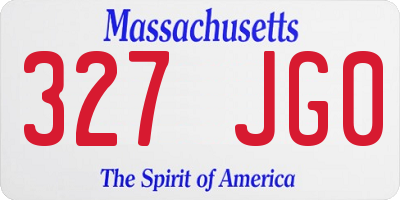MA license plate 327JG0