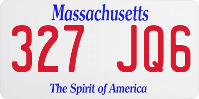 MA license plate 327JQ6