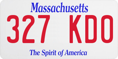 MA license plate 327KD0