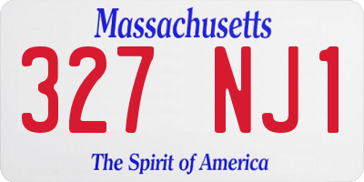 MA license plate 327NJ1