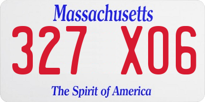MA license plate 327XO6