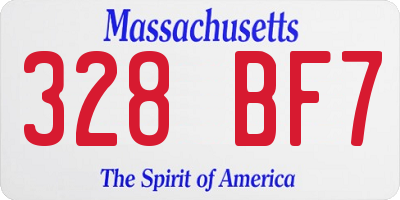 MA license plate 328BF7