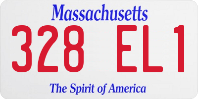 MA license plate 328EL1