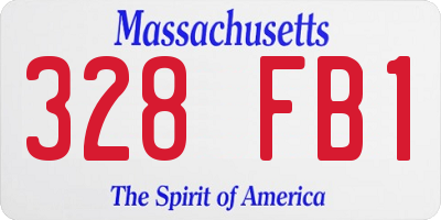 MA license plate 328FB1