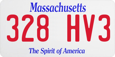 MA license plate 328HV3