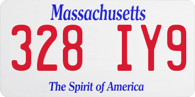 MA license plate 328IY9