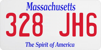 MA license plate 328JH6