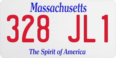 MA license plate 328JL1