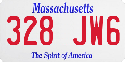 MA license plate 328JW6